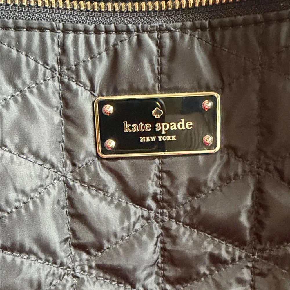 Kate Spade Black Quilted Tote with attached mini pouch (Excellent Condition) - Picture 2 of 4